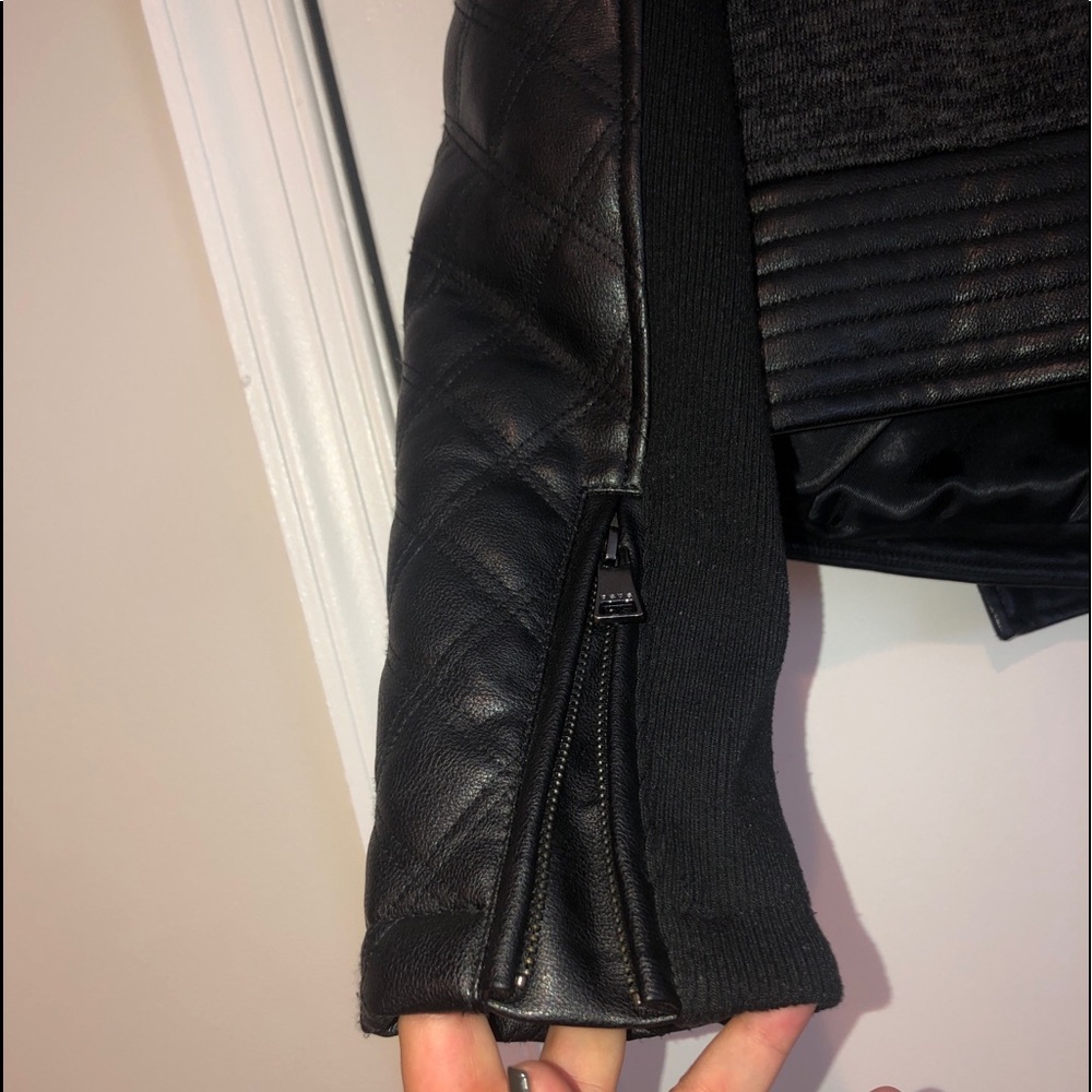 Bebe Leather Jacket With Hood - image 5